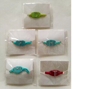 5 Rhinestone Monogrammed Adjustable Bracelets (D, F, H, M, T)